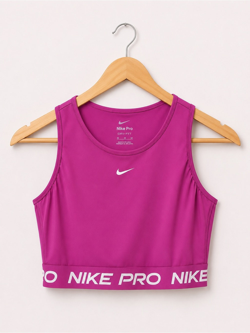 NWT New Nike Pro Women's Fuchsia Dri-FIT Crop Tank XL